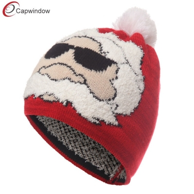 查看 Christmas Winter Crochet Knitted Outdoor Warm Beanie Skullies Red Bonnet Cap/Hat 详情