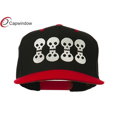 查看 (01059) Black Red Halloween 8 Skulls Embroidered Snapback Hat 详情