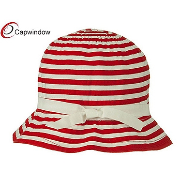 查看 (15018) Red Sewn Braid Woman's Bucket Hat with Stripe 详情